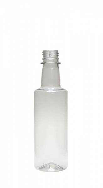 PET-Flasche 300ml transparent, PCO28-Mündung  Lieferung ohne Verschluss, bei Bedarf bitte separat bestellen!